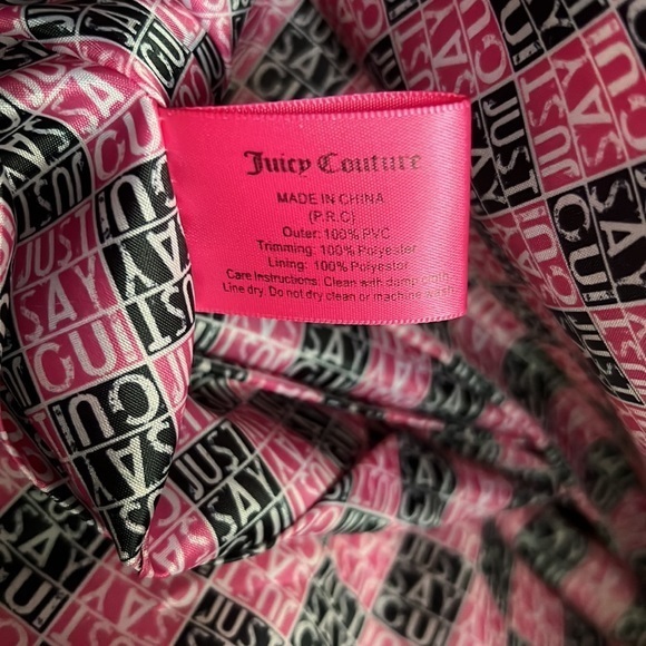 Juicy Couture Just Say‎ Oui Pink & Red Ex-Large Shoulder Tote Bag NEW - Picture 6 of 7